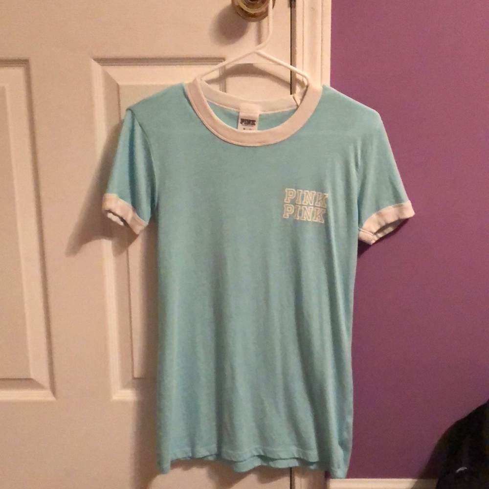 pink short sleeve shirt